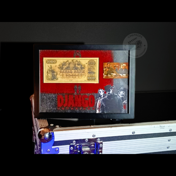 Movie props original objet de film authentique photo produit encadré billet de banque du canal film Django unchained
