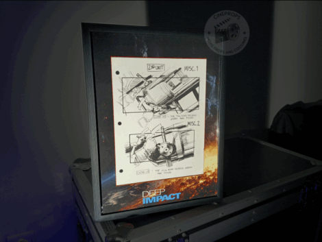 Movie props Deep Impact storyboard objet de film original cinema