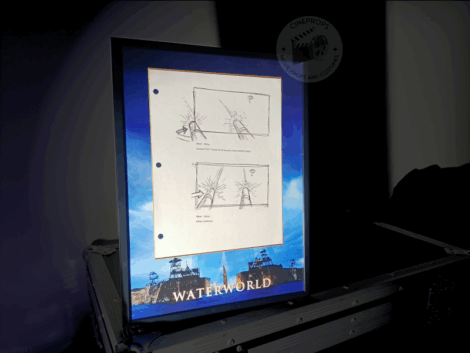 Movie props original objet de film authentique produit encadré storyboard film waterworld