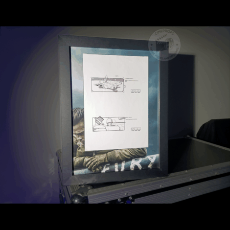 Movie props original objet de film authentique photo produit encadré storyboard film fury