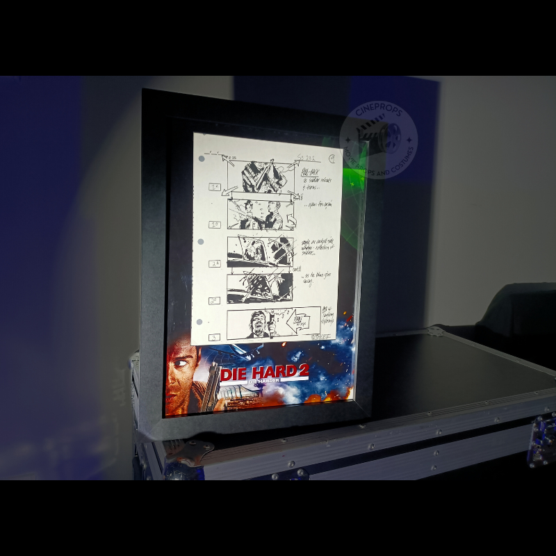 Movie props Die Hard storyboard objet de film original cinema Bruce Willis