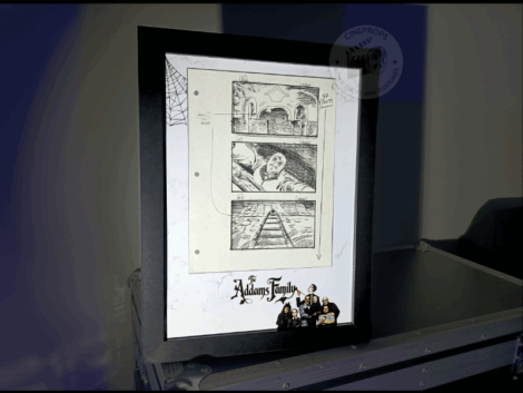 Movie props Famille Addams storyboard objet de film original cinema