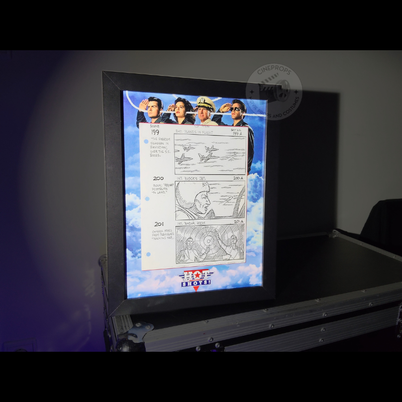 objet de film original Hot Shots storyboard screen used Movie props cineprops cinéma